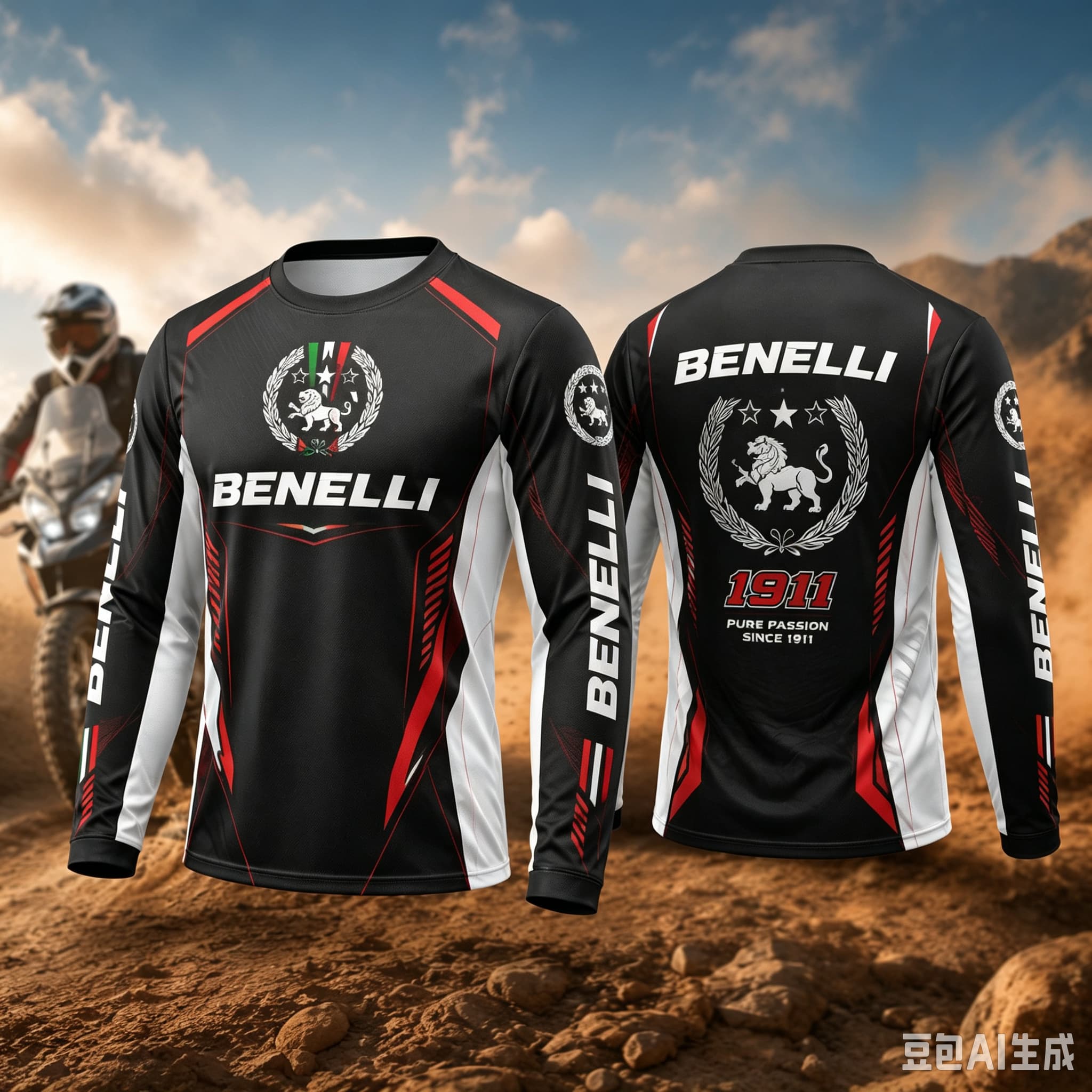Outdoor Adventure Outfit - เสื้อยืดแขนยาว Benelli Rider รุ่นใหม่ปี 2027 เสื้อสำหรับขี่มอเตอร์ไซค์