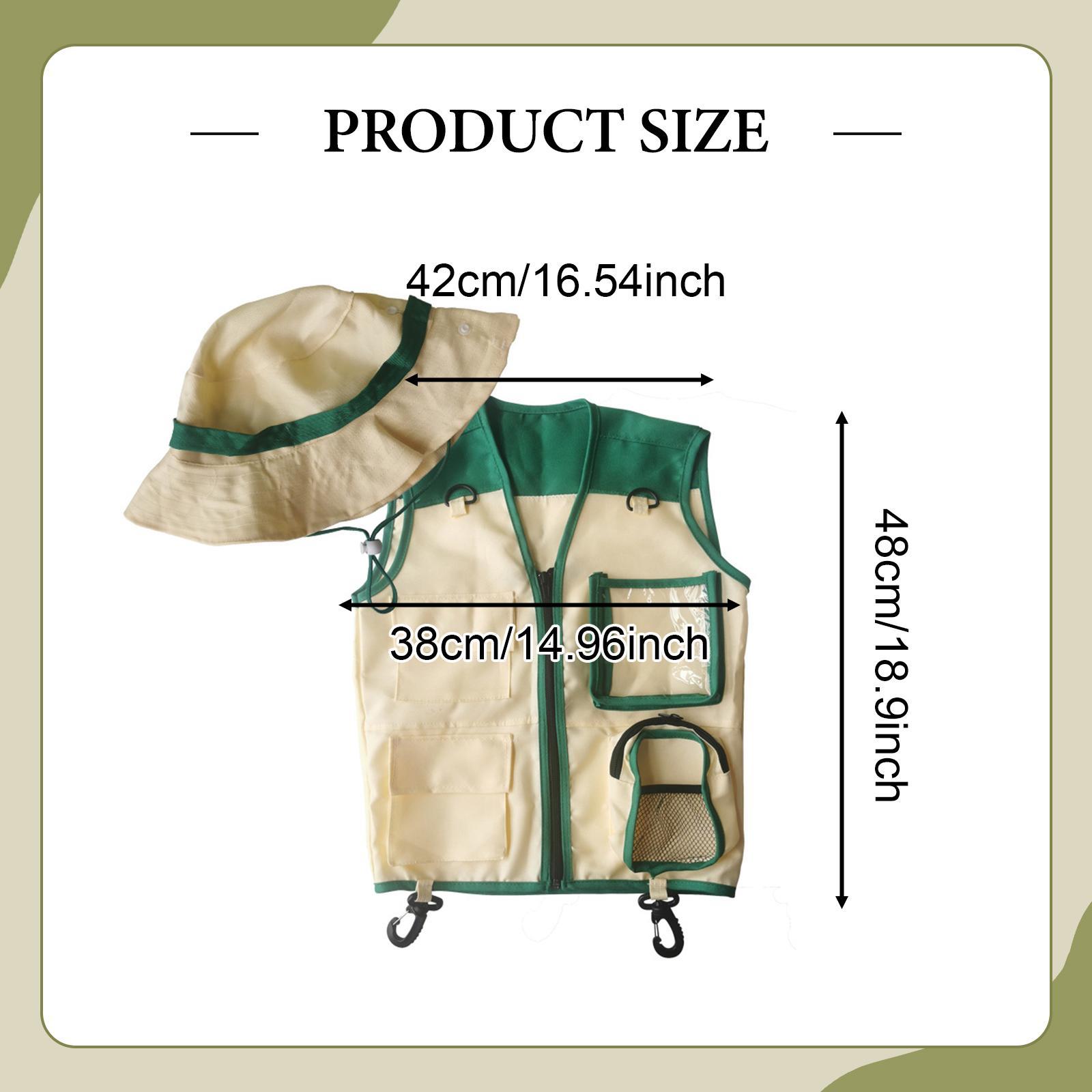 Outdoor Adventure Kit For Kids - ชุดเสื้อกั๊กและหมวกนักสำรวจสำหรับเด็ก ชุดเล่นบทบาทสมมติ ชุดผจญภัยกลางแจ้ง